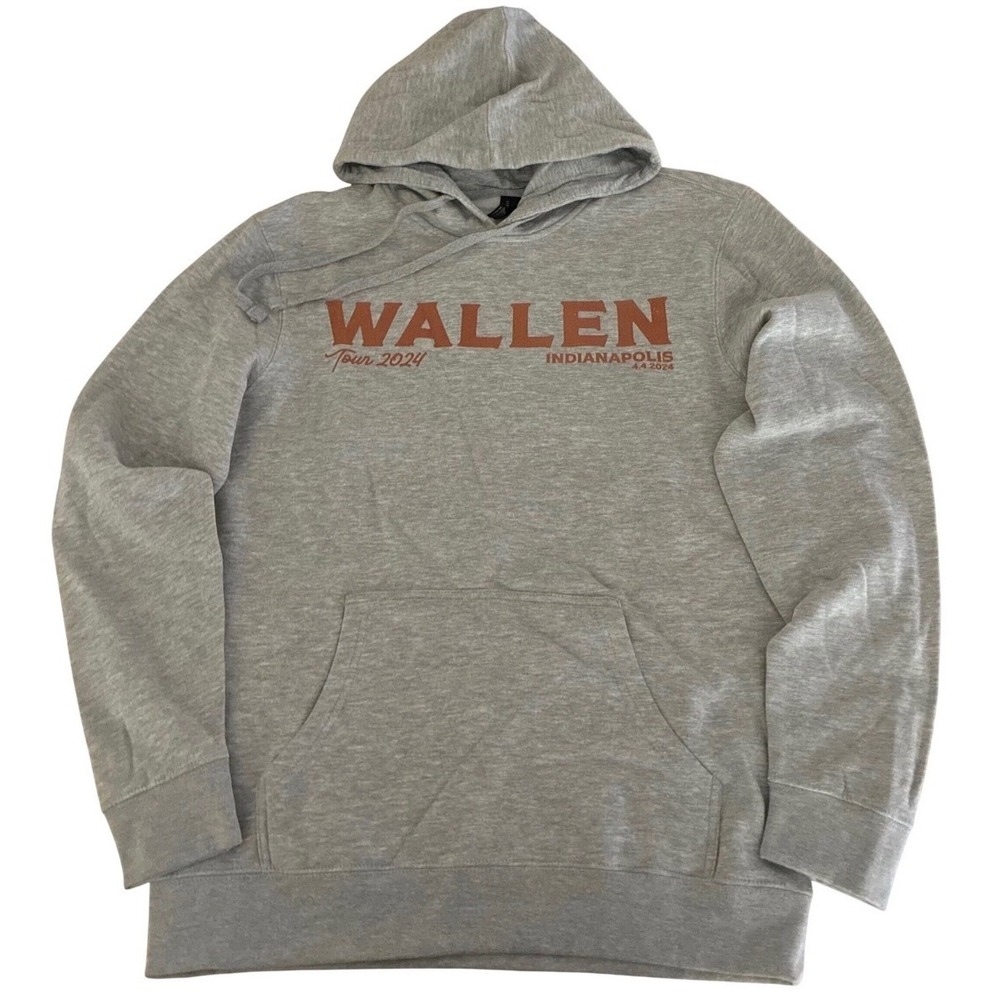 Morgan Wallen Hoodie L Gray Tour 2024 Oxford MS Concert NEW